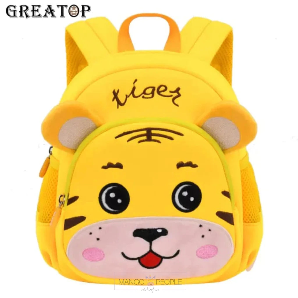 Premium Quality 3D Tiger Backpack For Kindergarten Kids Yellow