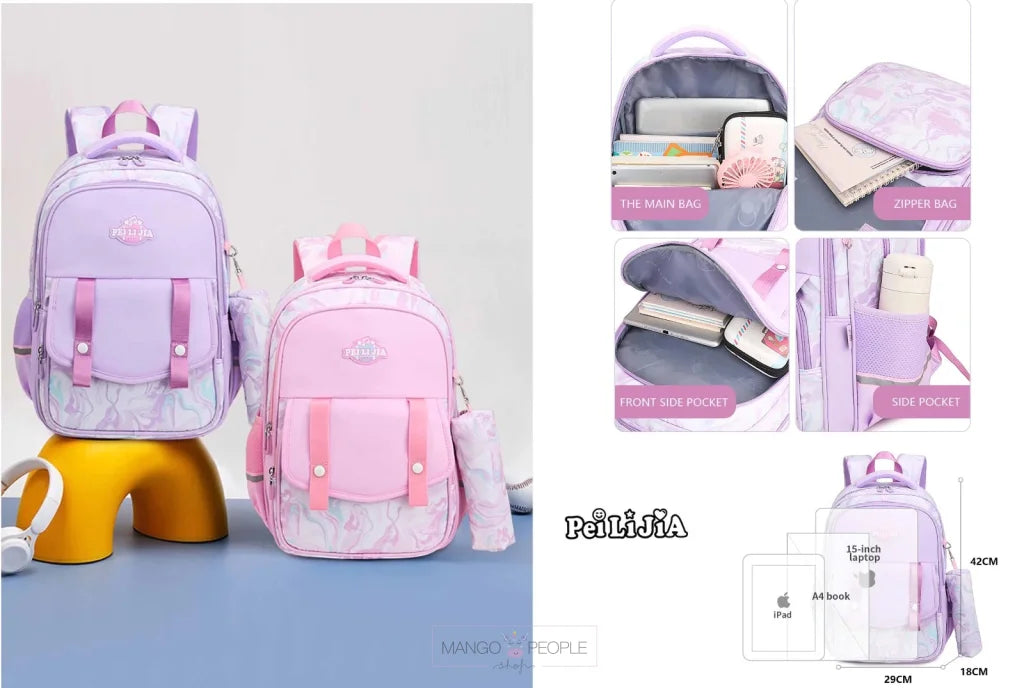 Premium Quality Large Capacity Classy School Bag with Free