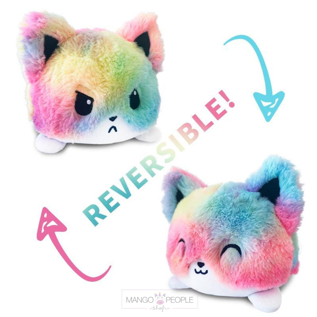 Reversible Furry Rainbow Dog Plush Toy Stuffed Toy Mango People Factory 