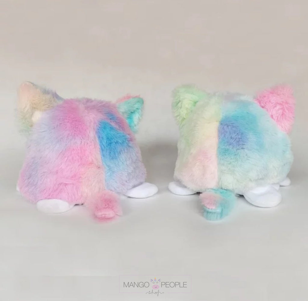 Reversible Furry Rainbow Dog Plush Toy Stuffed Toy Mango People Factory 
