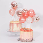 Load image into Gallery viewer, Rose Pink-White Confetti Balloon Cake Topper Cake Topper Mango People Local 
