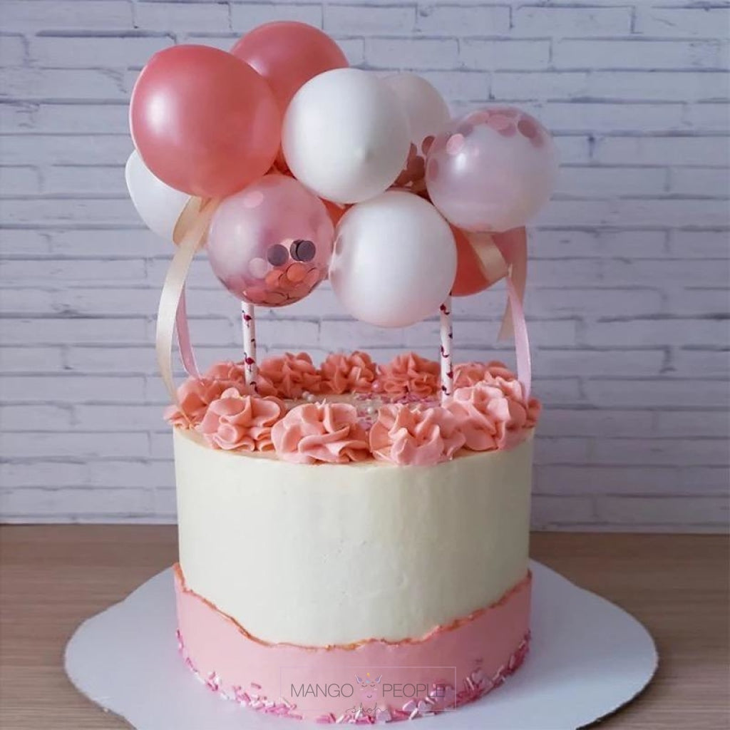 Rose Pink-White Confetti Balloon Cake Topper Cake Topper Mango People Local 