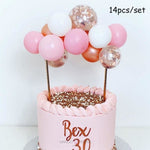 Load image into Gallery viewer, Rose Pink-White Confetti Balloon Cake Topper Cake Topper Mango People Local 
