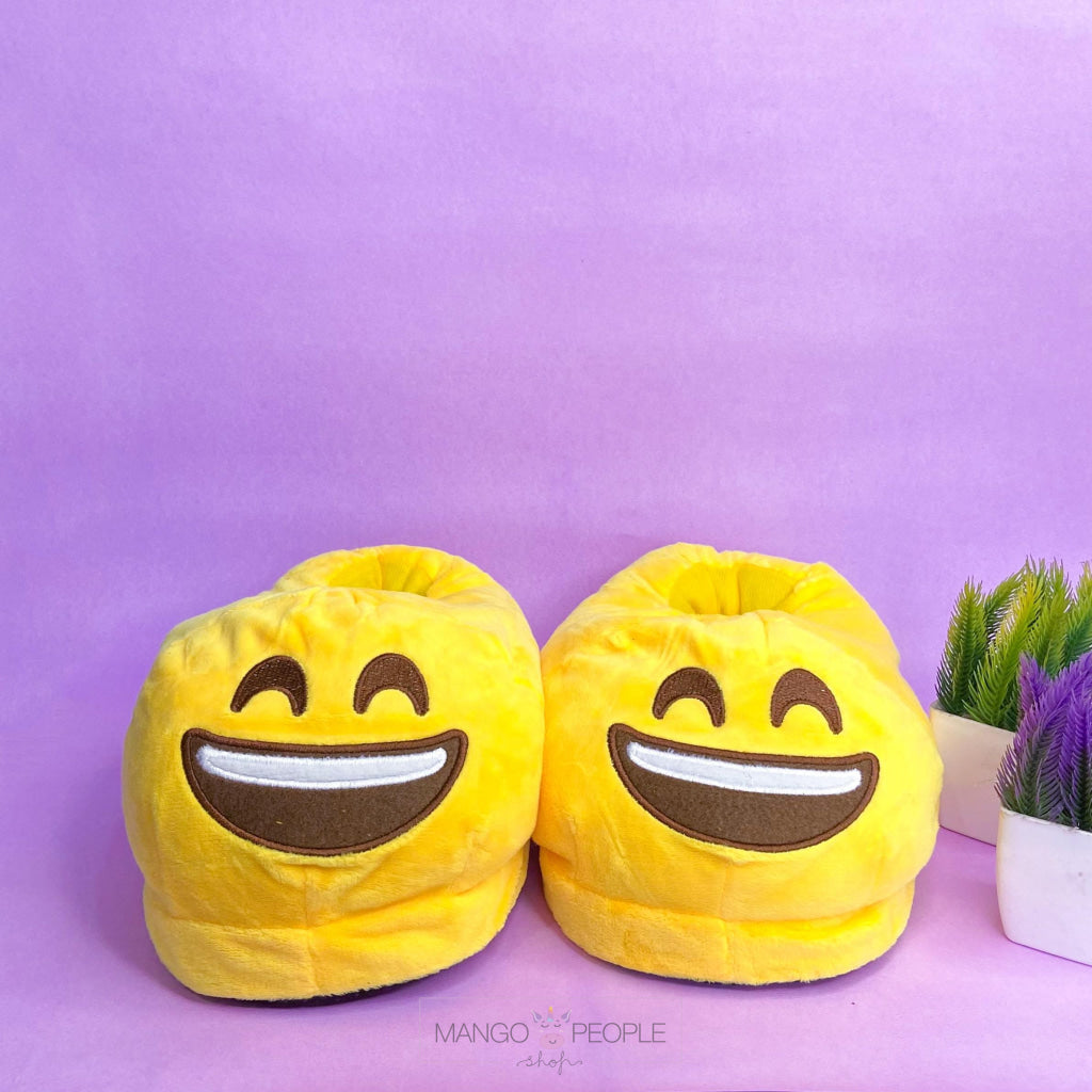 Smiling Emoji Plush Slippers Slippers Mahak enterprises 