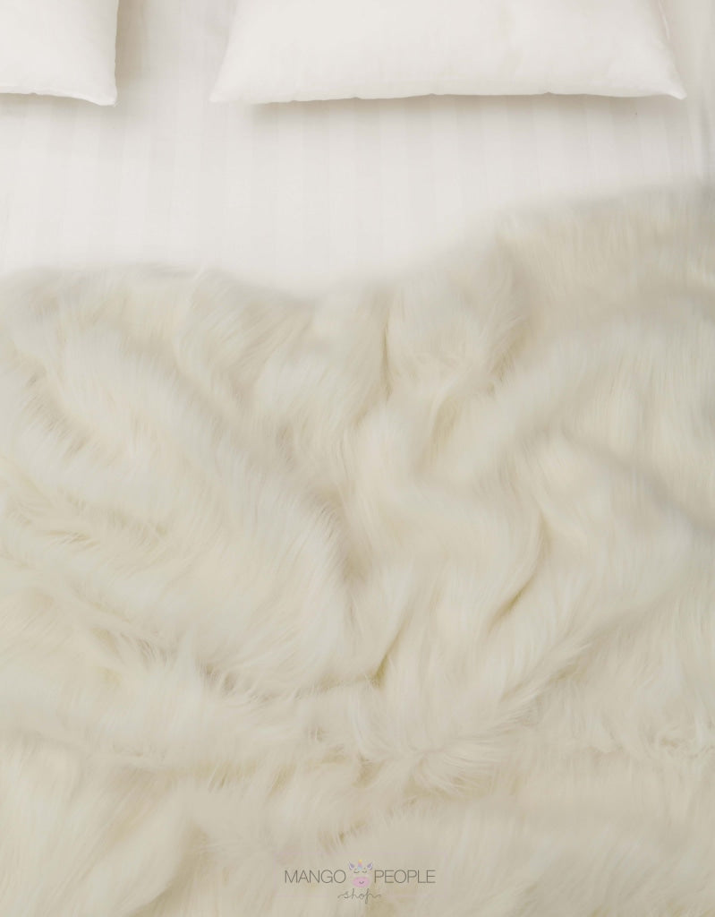 Snowy Faux Mongolian Fur Blanket/Throw Fur Blanket Mango People Factory 