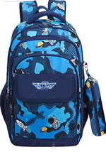 Load image into Gallery viewer, Space Print Backpack For School And College Kids Blue Backpack

