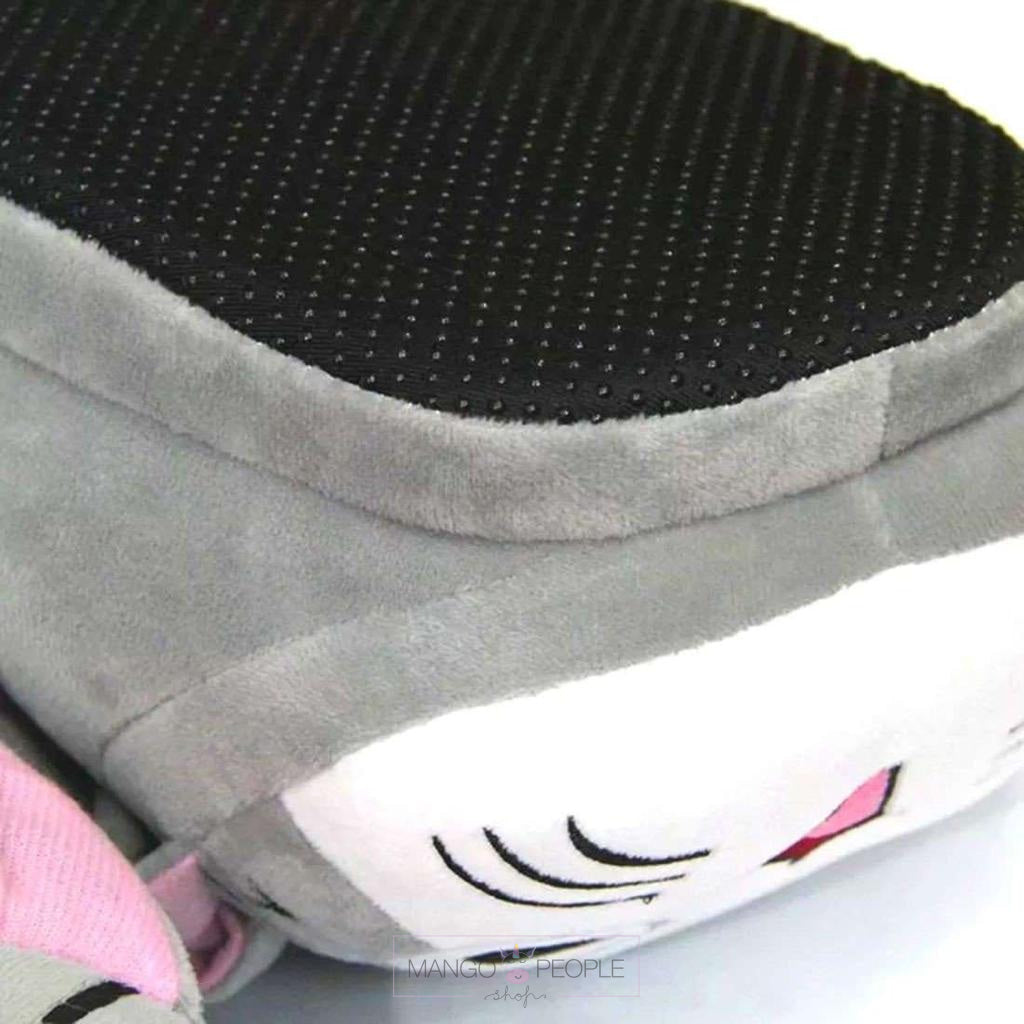 Cute Animal Grey Cat Design Fluffy Slippers