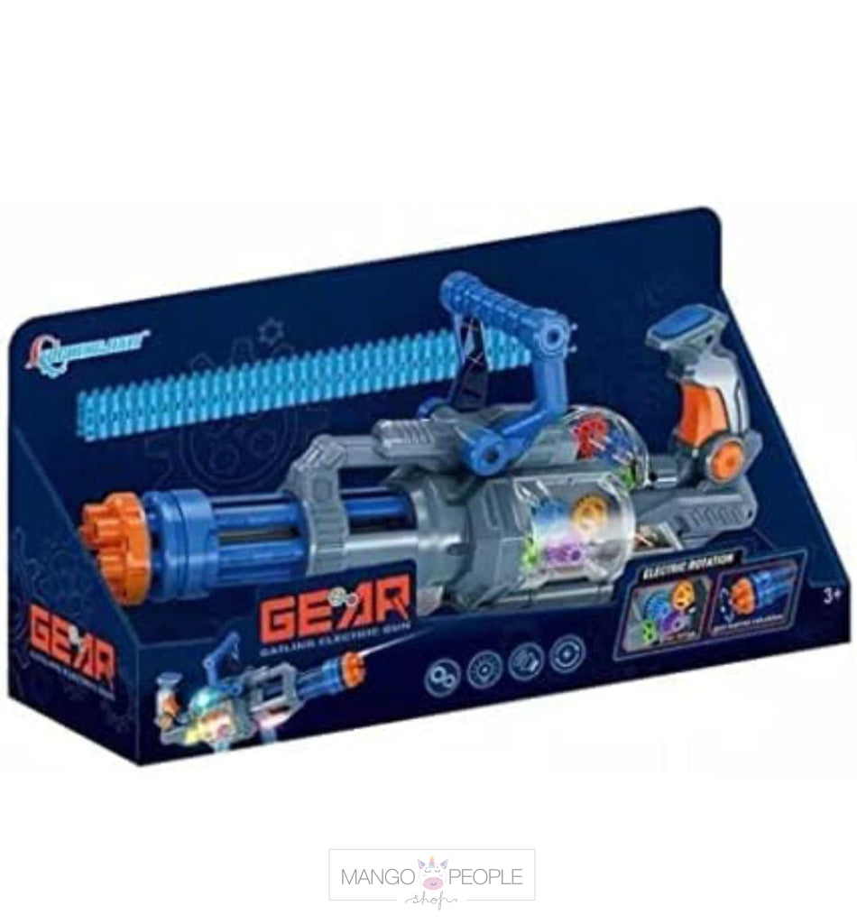 Transparent Gear Soft Bullet Shooting Gun With Music And Sound Toys For Children & Games