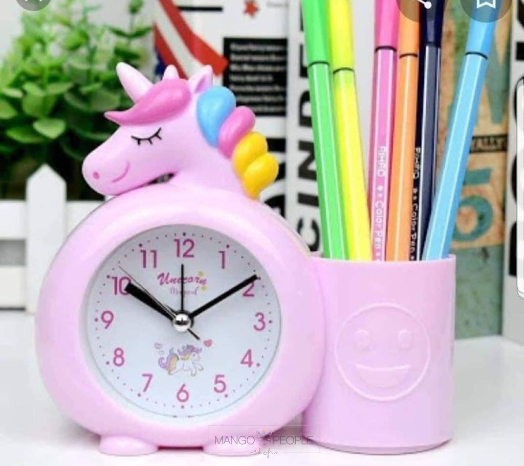Unicorn design Alarm Clock with Pen Holder Alarm Clock Mango People Pink 