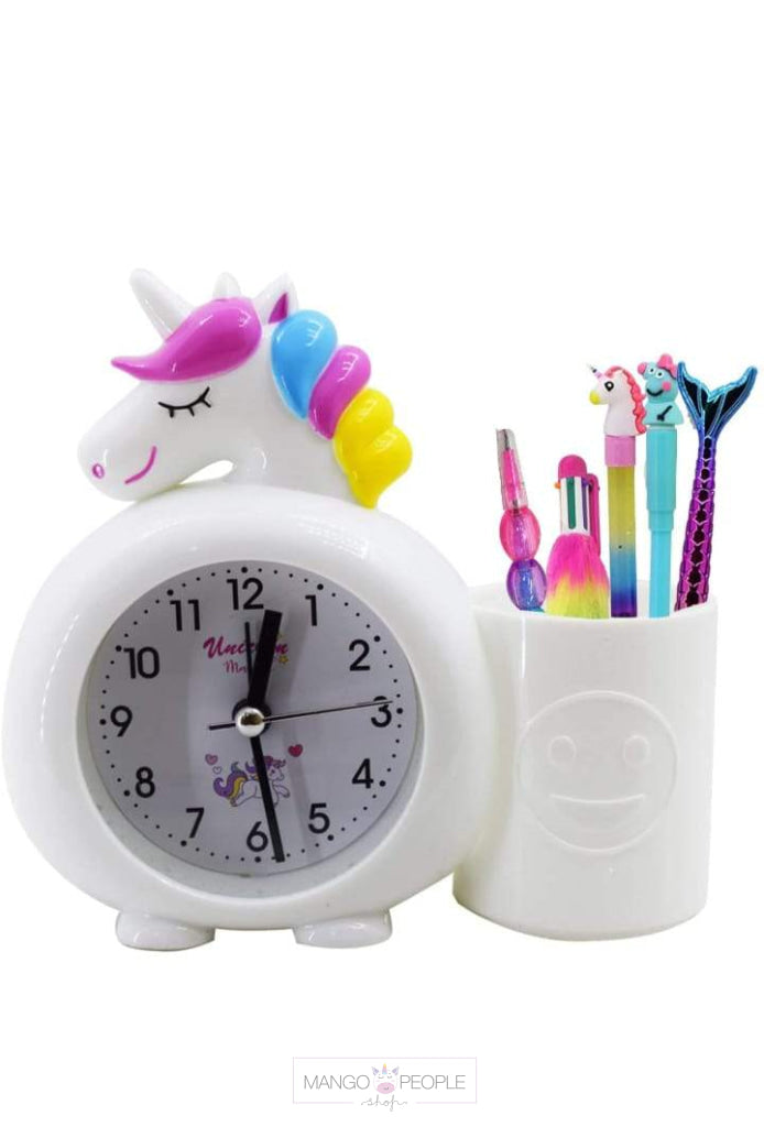Unicorn design Alarm Clock with Pen Holder Alarm Clock Mango People White 