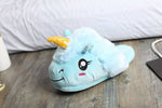 Load image into Gallery viewer, Blue Unicorn Plush Slippers Plush Slippers Mango People Local 

