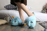 Load image into Gallery viewer, Blue Unicorn Plush Slippers Plush Slippers Mango People Local 
