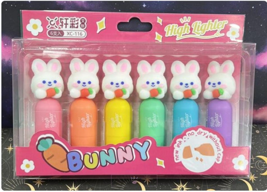 Unique Rabbit And Bear Design Set Of 6-Multicolor Highlighter / Marker Pen Markers Highlighters