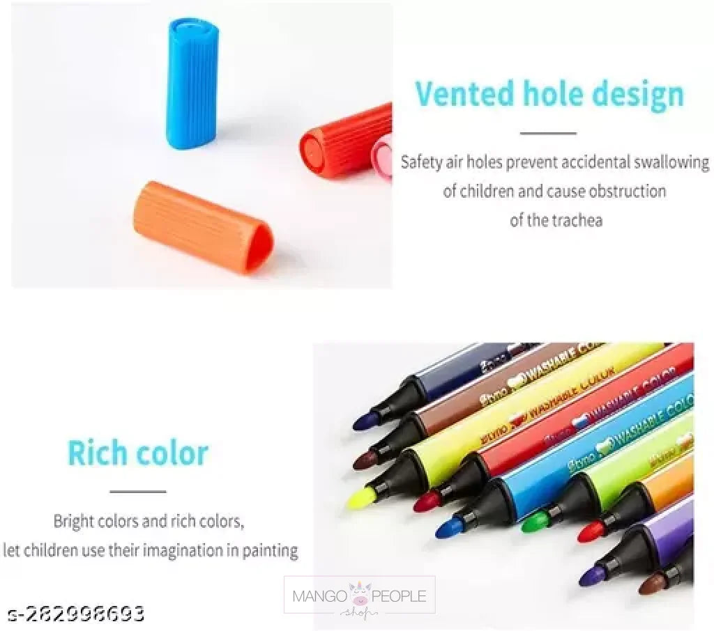 48 Colors Washable Colored Marker Pen Rounded Watercolor Pen Paint