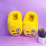 Load image into Gallery viewer, Winking Emoji Plush Slippers Slippers Mango People Local 
