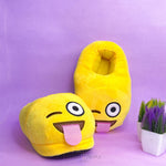 Load image into Gallery viewer, Winking Emoji Plush Slippers Slippers Mango People Local 
