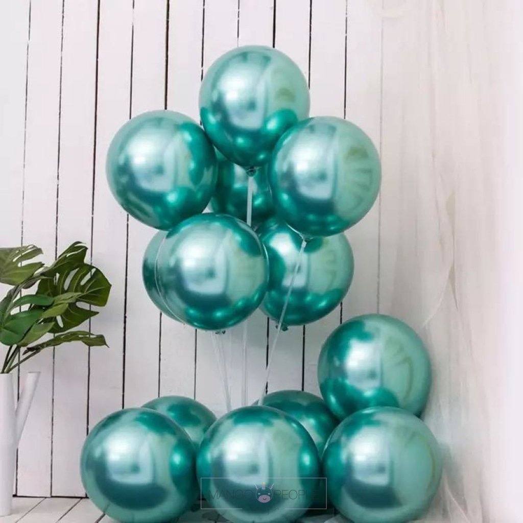 Chrome Metallic Latex Balloons- Set Of 100 Balloons Mango People Local Mint Green 