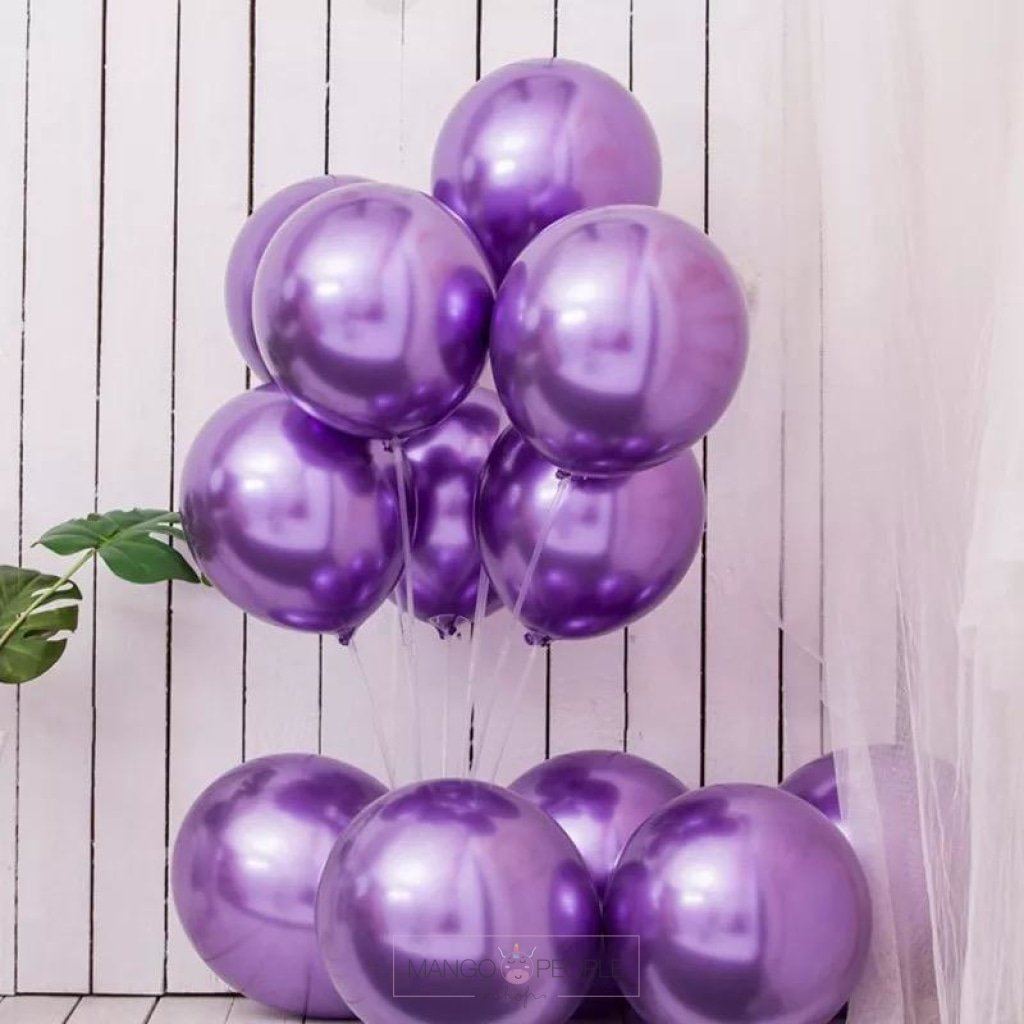Chrome Metallic Latex Balloons- Set Of 100 Balloons Mango People Local Purple 