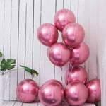 Load image into Gallery viewer, Chrome Metallic Latex Balloons- Set Of 100 Balloons Mango People Local Rose Gold 
