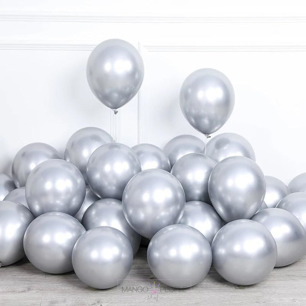 Chrome Metallic Latex Balloons- Set Of 50 Party Supplies Mango People Local 