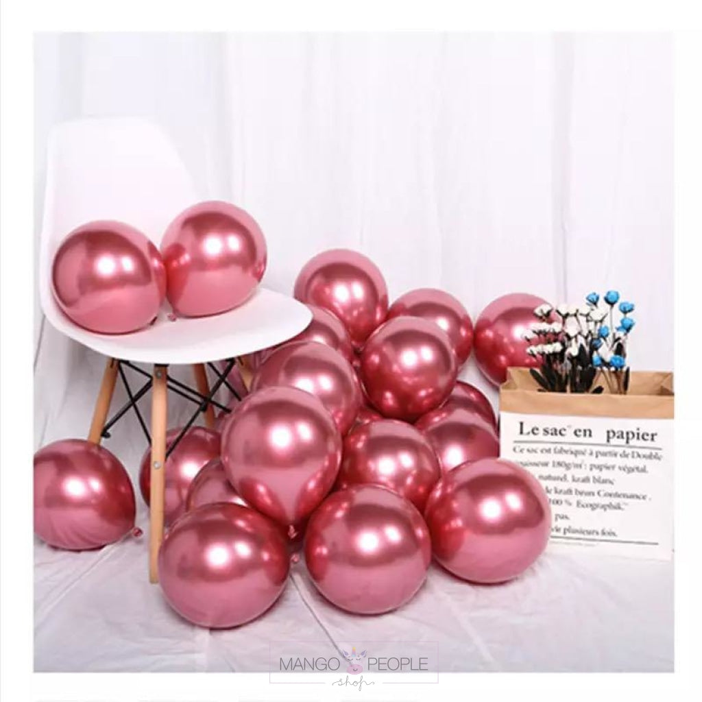 Chrome Metallic Latex Balloons- Set Of 50 Party Supplies Mango People Local Rose Gold 