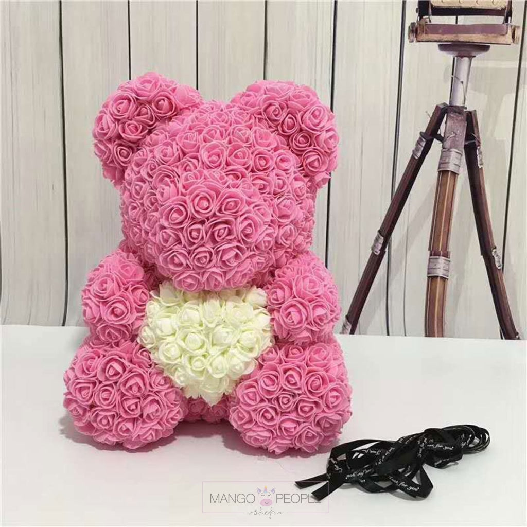Eternity Pink And White Roses Teddy Bear - 40 cm Rose Teddy Mango People Local 