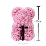 Load image into Gallery viewer, Eternity Pink Roses Teddy Bear 25cm Forever Flowers Mango People Flowers 
