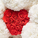 Load image into Gallery viewer, Eternity White And Red Roses Teddy Bear - 40cm Rose Teddy Mango People Local 
