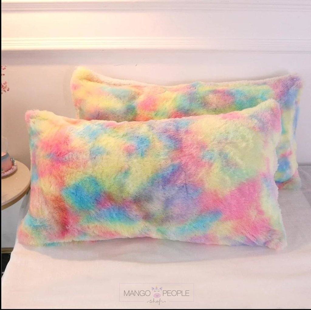 Fuzzy Rainbow Pillows - King Size Pillow Mango People Factory 