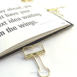 Load image into Gallery viewer, Gold Hollow Paper Binder Clip-Large (32 mm) - Set of 6 Stationery Supple Room 
