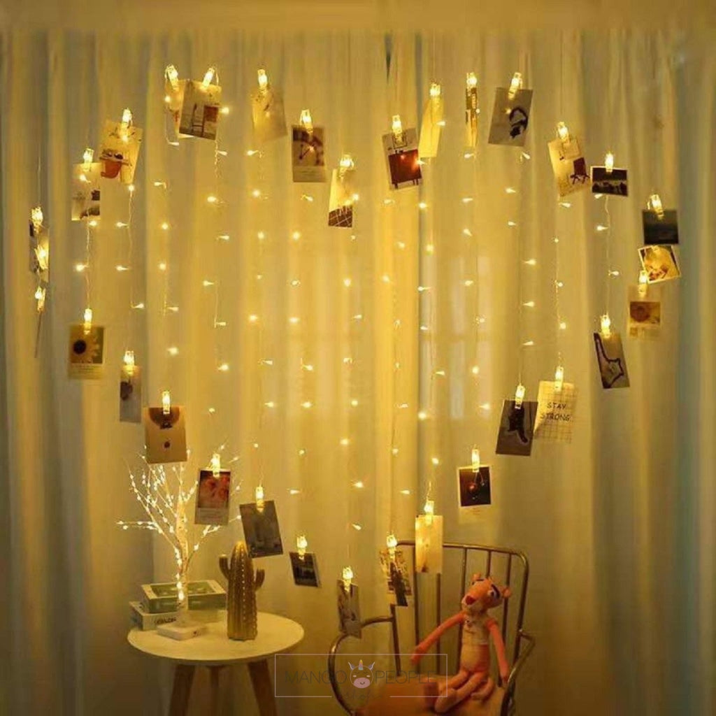 Heart Shaped Photo Clip-On String Lights Fairy Lights Mango People Local Warm White 