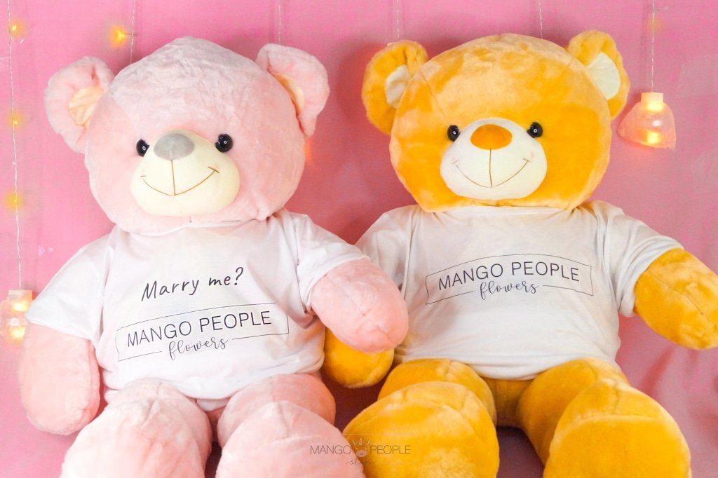 Marry Me Proposal Giant Teddy Bear Gift Stuff Toy Mango People Flowers 