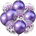 Load image into Gallery viewer, Metalic Confetti Balloons- Set Of 10 Balloons Mango People Local Purple 