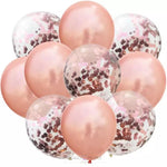 Load image into Gallery viewer, Metalic Confetti Balloons- Set Of 10 Balloons Mango People Local Rose Gold 
