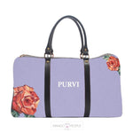 Load image into Gallery viewer, Monogram Personalised Rose Pattern - Lilac Duffle Bag UrbanHand Black 