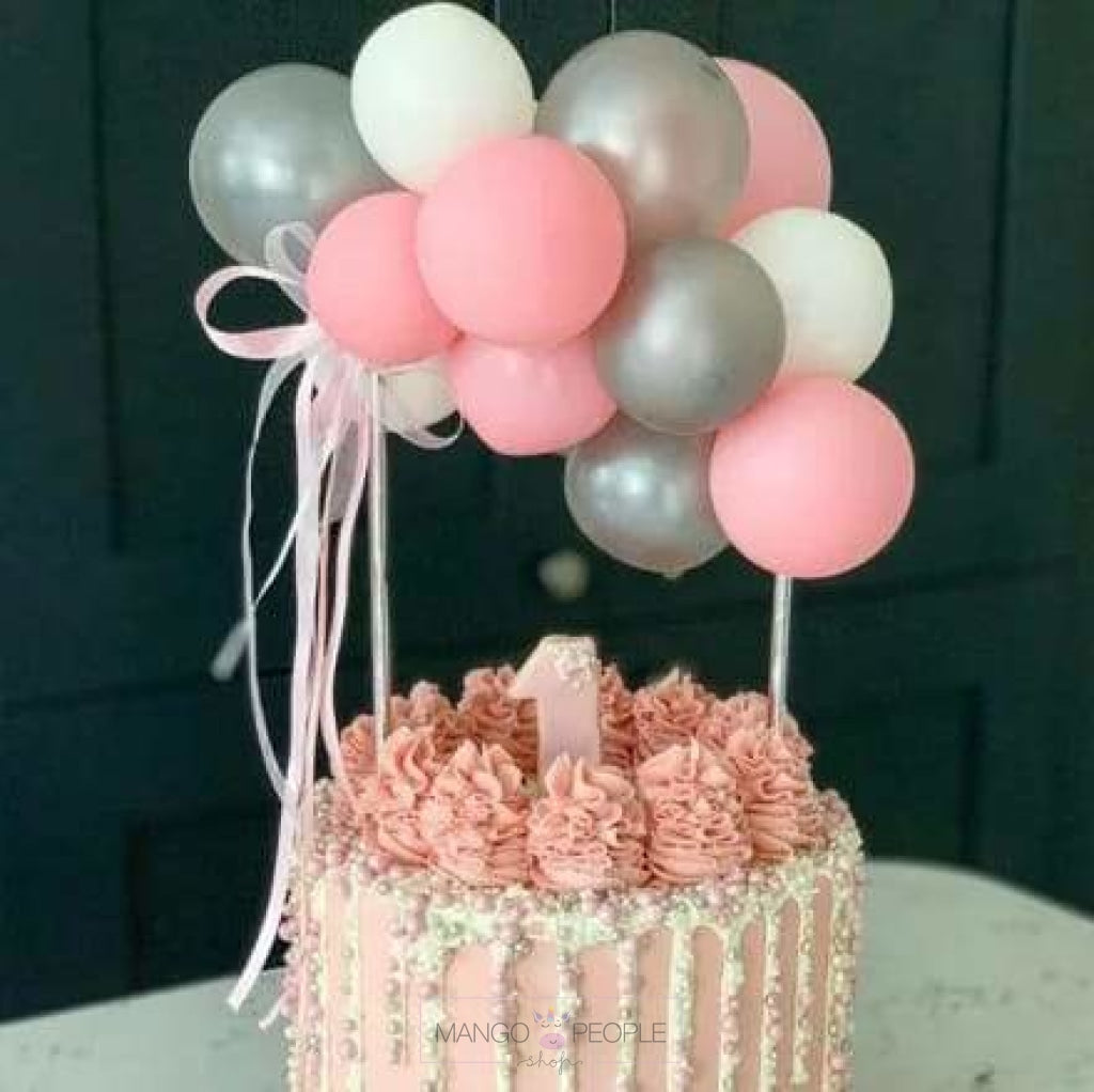 Pink-Grey Balloon Cake Topper Cake Topper Mango People Local 