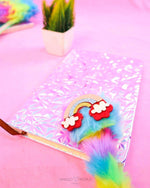 Load image into Gallery viewer, Pink Patterned Holographic Diary Diary and Pen Set Mango People Local 
