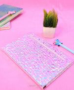 Load image into Gallery viewer, Pink Patterned Holographic Diary Diary and Pen Set Mango People Local Diary 
