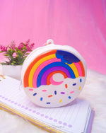 Load image into Gallery viewer, Rainbow Doughnout Coin Case Coin Purse Mango People Local White 
