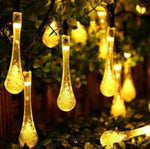 Raindrop Decorative Lights 3Aa Battery + Usb Operated Warm White Led String Light Chronos Lights 