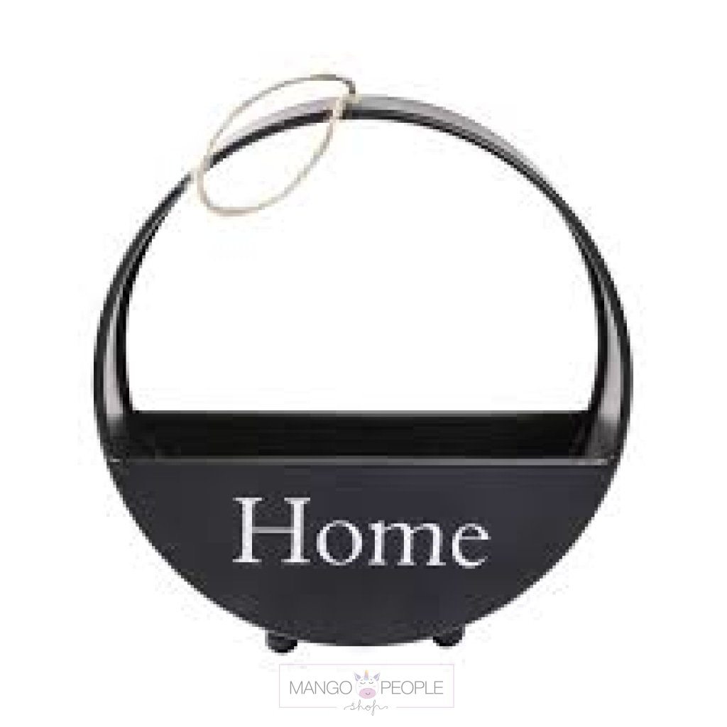 Round Shape Free Stand Cum Wall Hanging Flower Decoration-Black HOME Peppy Basket 