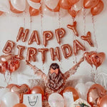 Load image into Gallery viewer, Set of 13 Letters Rose Gold Happy Birthday Balloons Party Supplies Mango People Local Rose gold balloon 
