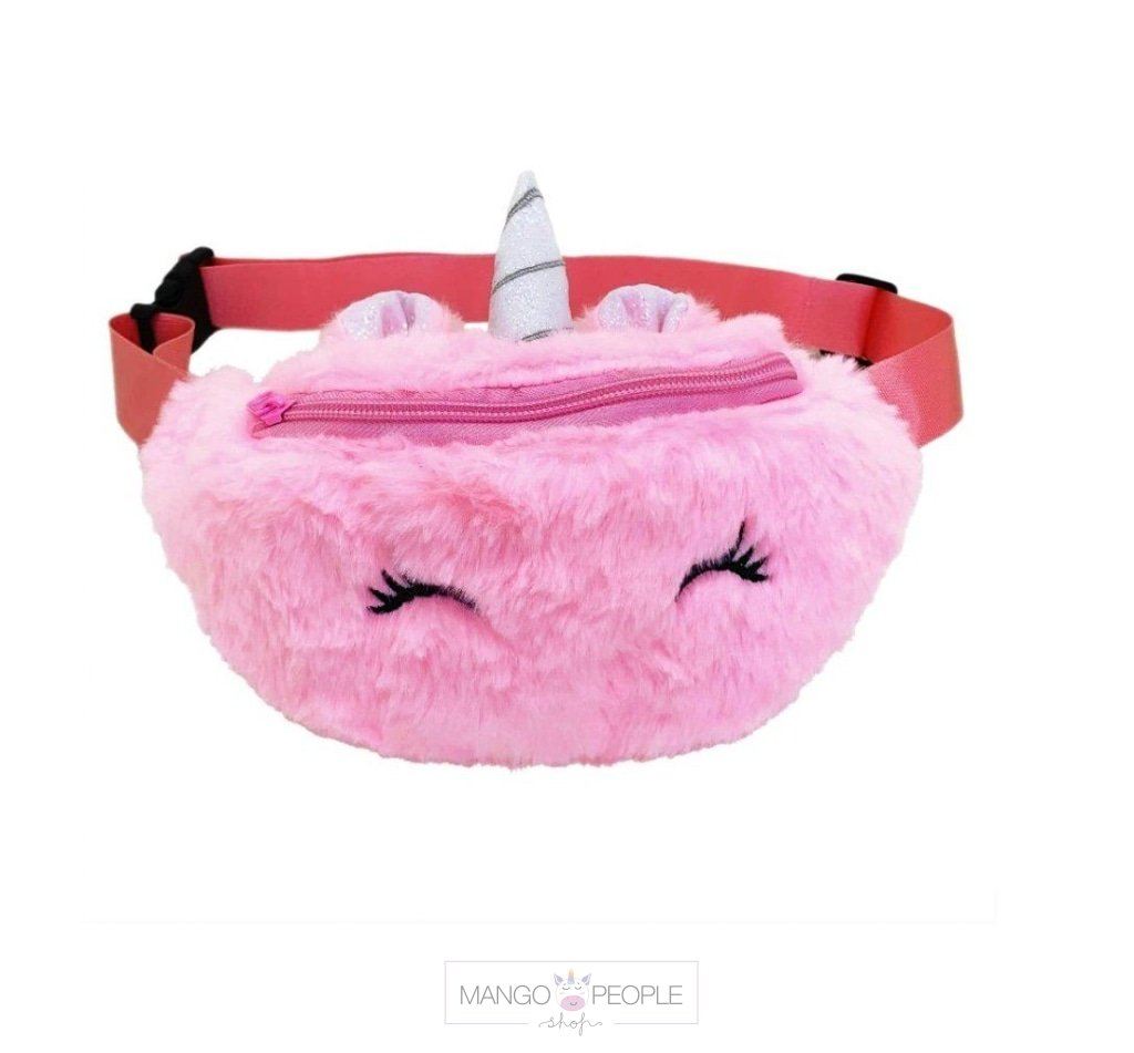 Unicorn Soft Fur Fenny Waist Pouch for Girls and Women (Purple) TRAVEL Peppy Basket 