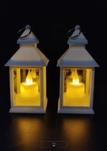 Load image into Gallery viewer, Vintage Flameless Candle Lantern - Set Of 2 Lamp Mango People Local White 

