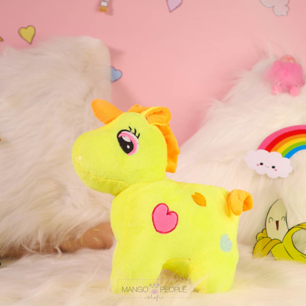 Yellow Standing Unicorn Soft Toy